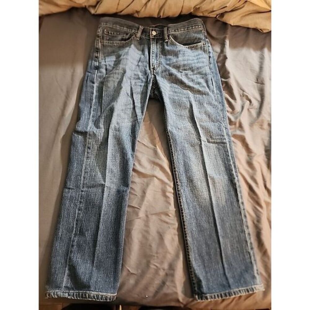 Levi's 514 Jeans Mens Size 34X30 Straight‎ Fit Mid Rise Medium Blue Denim